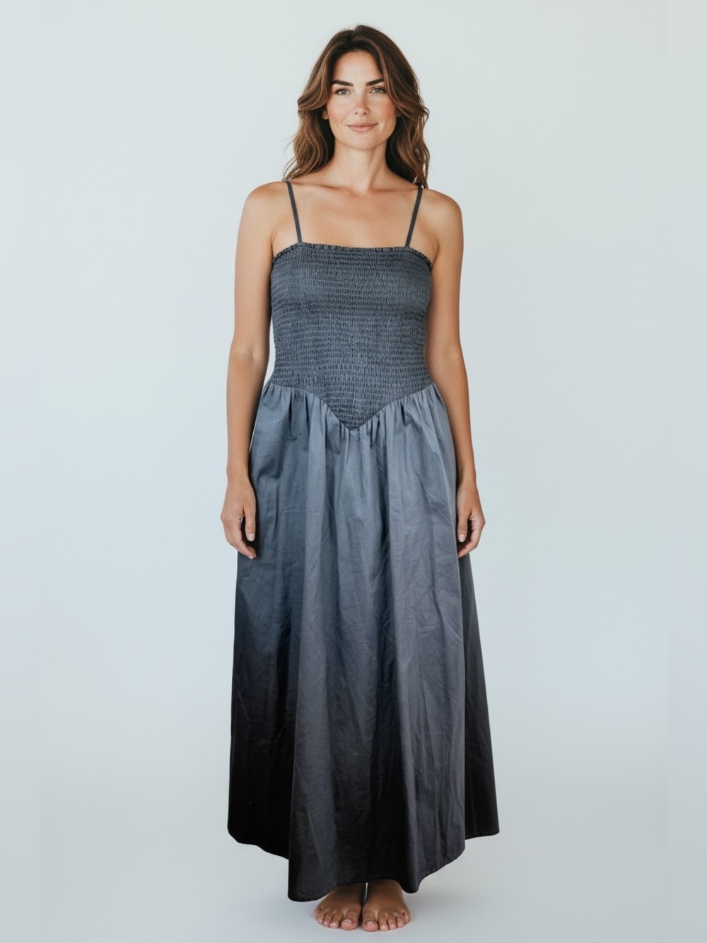 Japna Cotton Sleeves Maxi Black Dress Size Medium NWT
